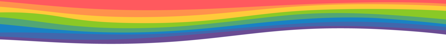 A wavy streak of rainbow that crosses the webpage as a header